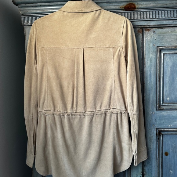 Vince Beige Suede Parka Utility Jacket Size XS - Picture 8 of 9